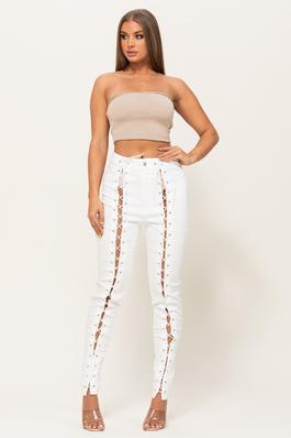 FRONT CUT OUT WITH LACE UP PANTS