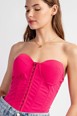 SOFT KNIT SOLID CORSET TOP