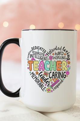 Teacher Heart Caring Leader Coffee Mug Cup