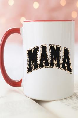 Mom Gifts Mama Leopard Black Letter Coffee Mug