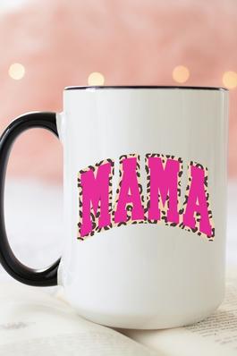 Mom Gifts Mama Leopard Pink Letter Coffee Mug