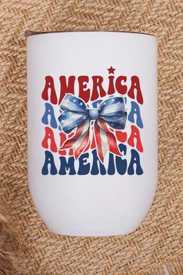 Patriotic America Stack Bow Wine Cup Tumbler
