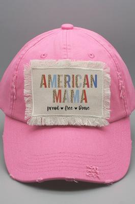 Patriotic American Mama Proud Free Brave Hat