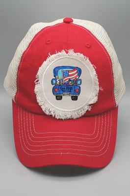 Patriotic God Bless the USA Blue Truck Hat