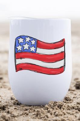 Patriotic American Flag USA Bow Wine Cup