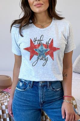 Patriotic American 4th of July Stars Graphic Tee