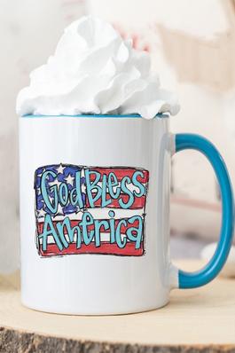 Patriotic God Bless America Flag Coffee Mug Cup
