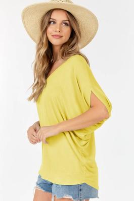 Women's V Neck Top with dolman sleeves