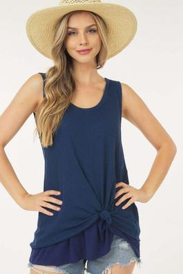 Double Layered Tank with Tie in the front