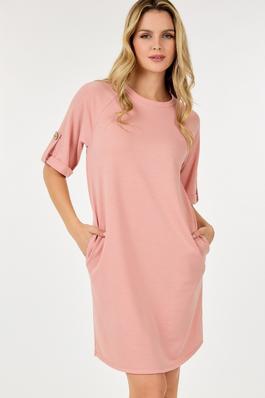 French Terry Short Sleeve Tunic W Pockets