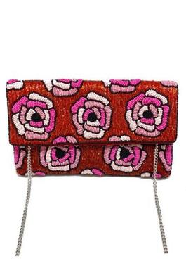 Roses Beaded Clutch Bag LAC-SS-124
