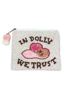 IN DOLLY WE TRUST Beaded Coin Purse LAC-CP-1233