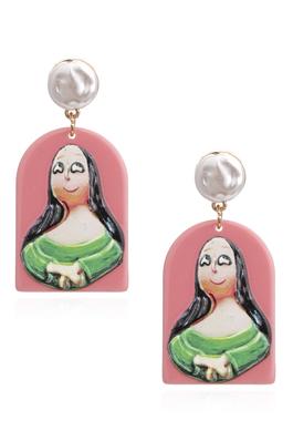 Mona Lisa Acrylic Earrings E5779