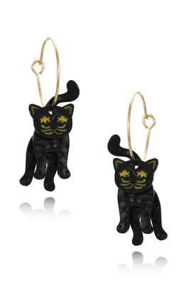Kitty Alloy Hoop Earrings E5777