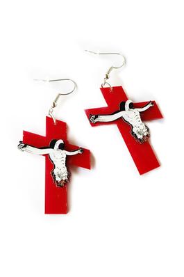 Jesus Cross Acrylic Earrings E4154