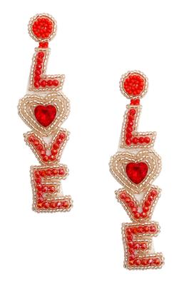 LOVE Seed Bead Earrings E7583