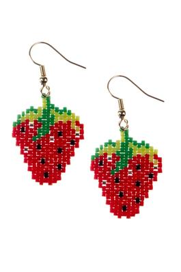 Strawberry Seed Bead Earrings E7118