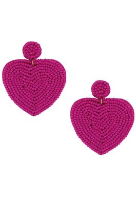 Heart Seed Bead Earrings E7133