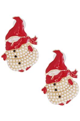 Santa Claus Rhinestone Earrings E6275
