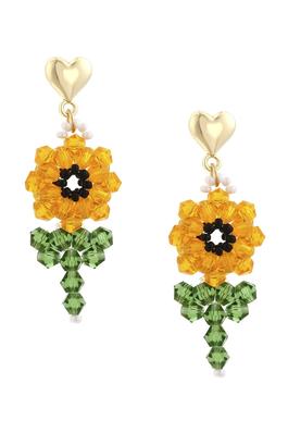 Flower Crystal Bead Earrings E6191