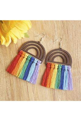 Rainbow Tassel Earrings E4615