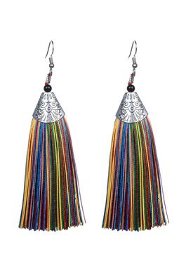 Fashion Bohemian Women Silk Tassel Drop Earrings