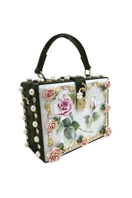 Floral Pu Leather Square Bag HB1416
