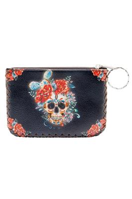 Floral Skull Printed Coin Purse HB0665 - NO.54