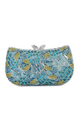 Floral Butterfly Rhinestone Evening Bag HB2527