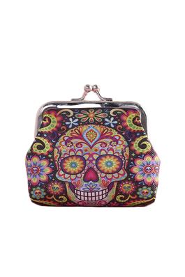Floral Skull Coin Purse HB1985