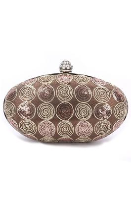 Sequin Lace Oval Evening Bag HB2019