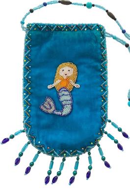 Mermaid Pattern Velvet Crossbody Bag