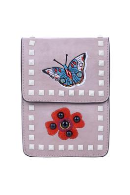 Fashion Butterfly Pattern Leatherette Phone Pouch
