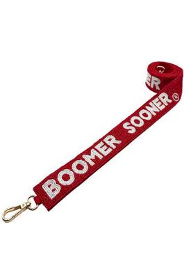 Red Boomer Sooner Beaded Bag Strap LOU-007