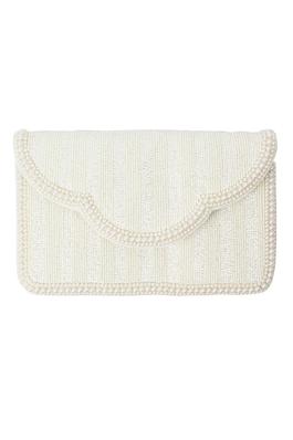 IVORY PERAL SCALLOPED  Clutch LAC-SS-787
