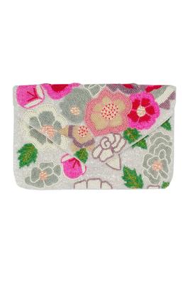  ROSES FLORAL Beaded Clutch LAC-SS-789