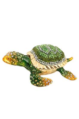 Sea Turtle Rhinestone Jewelry Box Ornaments W1803