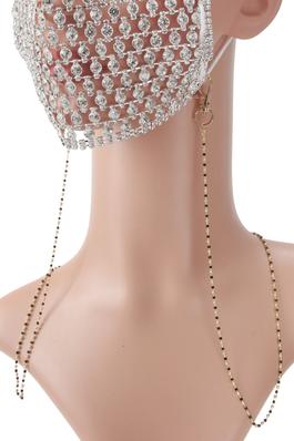 Metal Seed Beads Mask Holder N3533
