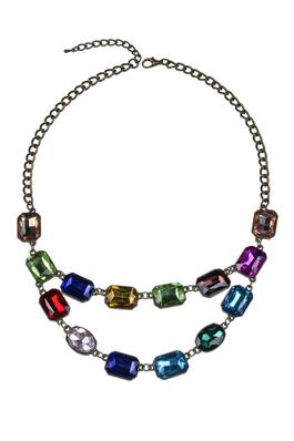 Fashion Women Multi Color Crystal Collar Necklace
