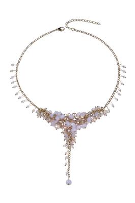 Women Pink Crystal Pendant Collar Necklaces