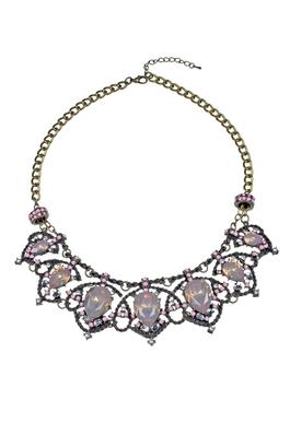 Vintage Pink Crystal Collar Statement Necklace