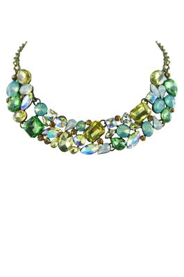 Fashion Women Green Crystal Collar Necklace