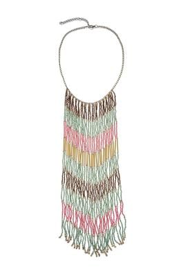 Bohemian Multi Color Beads Long Tassels Necklace