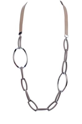 Fashion Women Brown Hoop Leather Necklace