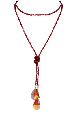 Fashion Red Gemstone Crystal Beads Necklace