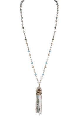 Fashion Women Multi Color Crystal Tassel Necklace