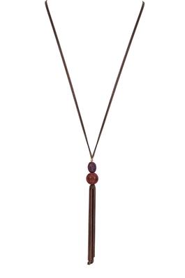 Fashion Women Brown Metal Tassel Long Necklace