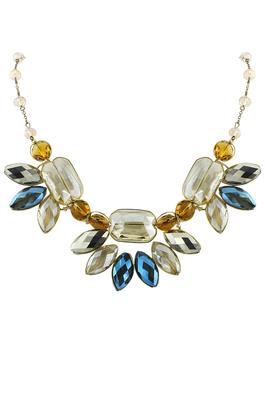 Fashion Women Crystal Flower Statement Necklace