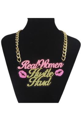 Real Women Acrylic Chain Necklace N4188