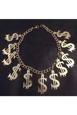 Dollar Acrylic Chain Necklace N4169
